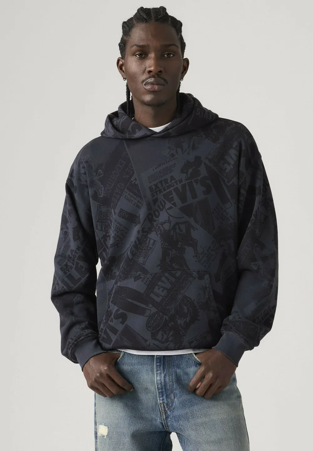 Худи с принтом заката - худи Levi'S, Cowboy Collage Aop N - Blues — фото 4