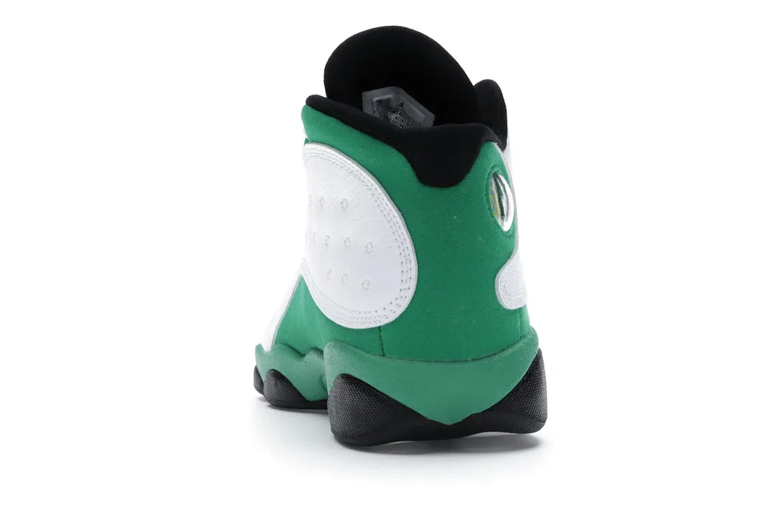 Детские кроссовки с контрастными вставками Jordan 13 Retro Jordan, White/White-Lucky Green-Black — фото 4