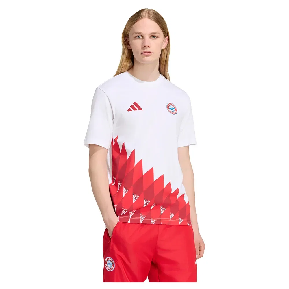 Мужская футболка с графическим дизайном FC Bayern Munich Anthem Adidas, White