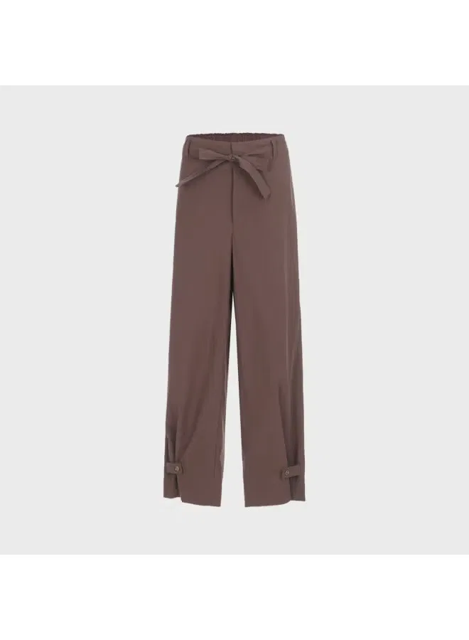 Брюки свободного кроя хлопковые Zara, темно-коричневый — фото 2