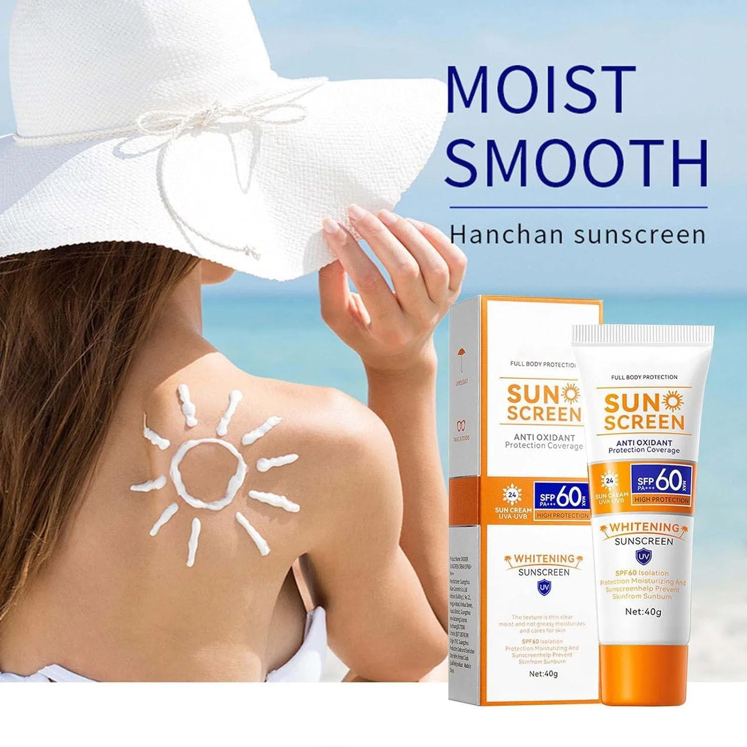 Солнцезащитный крем для лица SPF 60 PA+++, NTHFECG, набор 2 шт, 40 г — фото 2
