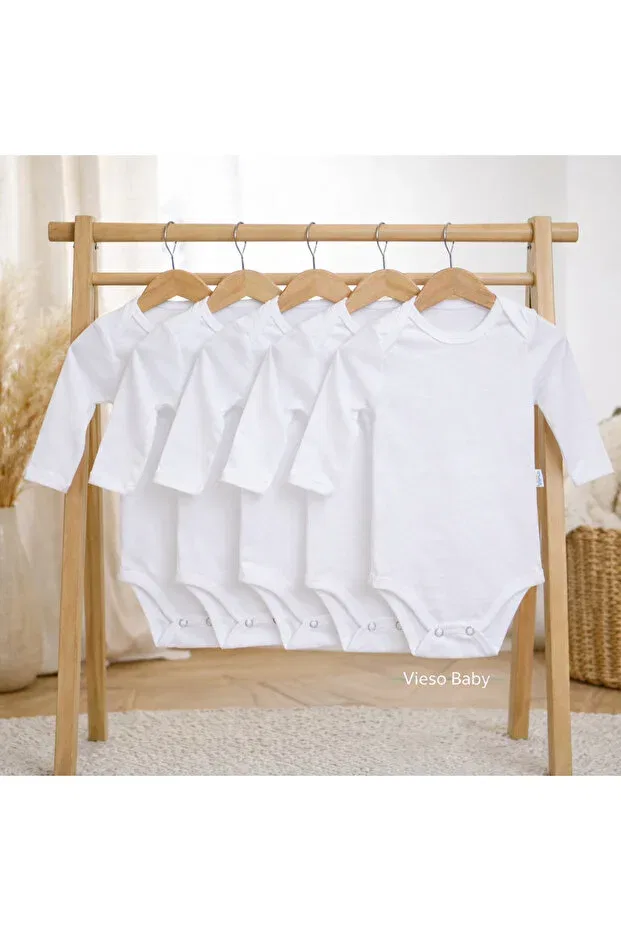 Детское боди-комбинезон с длинным рукавом 5 шт. Generic Brands, White — фото 4