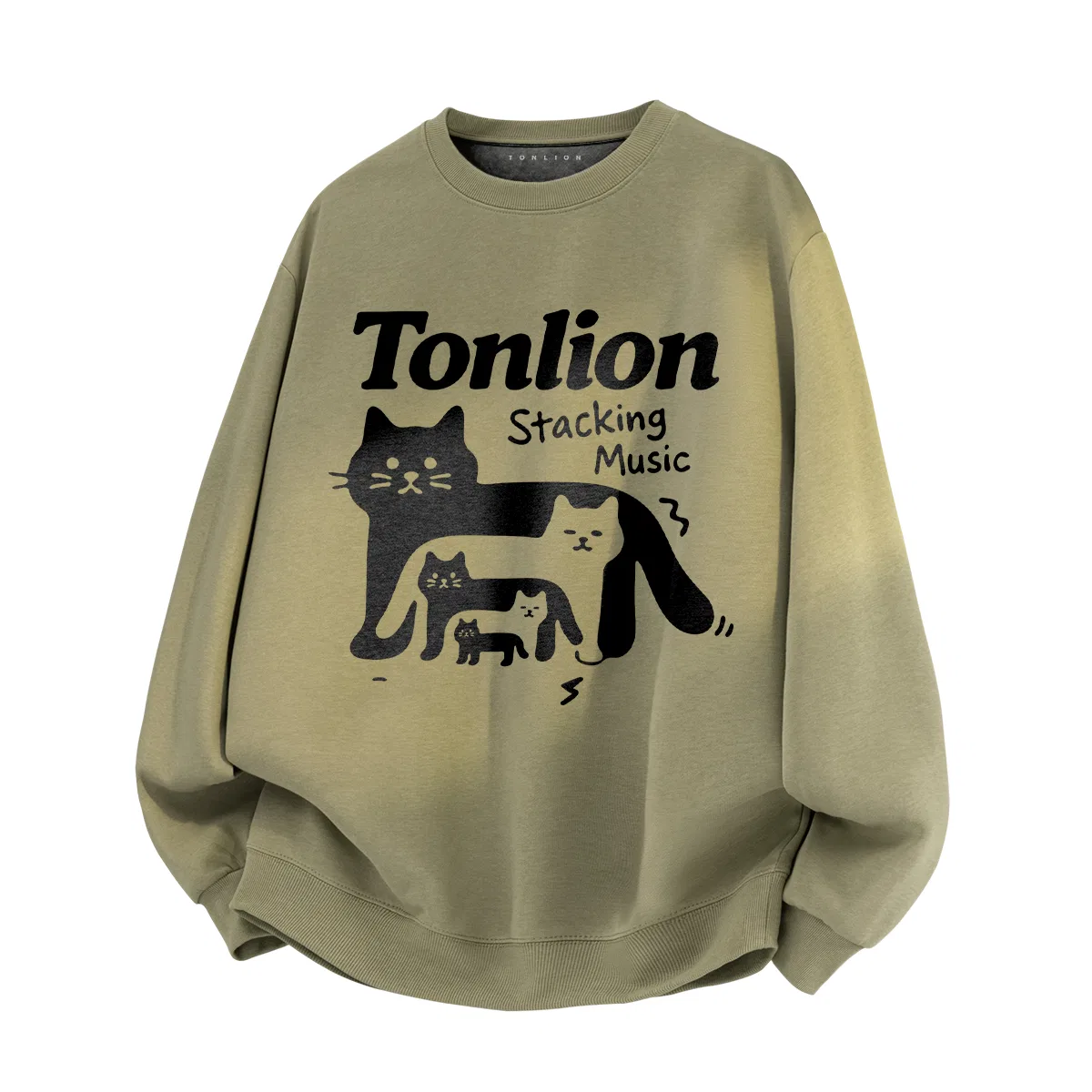 Детский свитшот с капюшоном Tonlion, Grey Bean Green