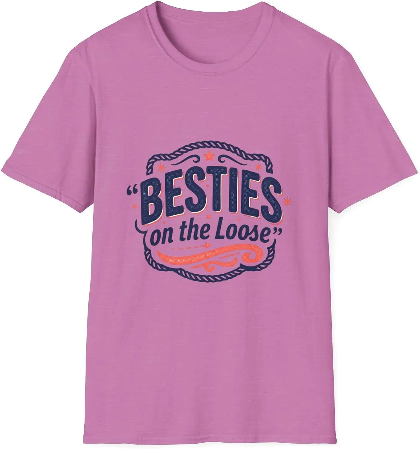 Женская футболка с принтом Besties on the Loose, Heather Radiant Orchid