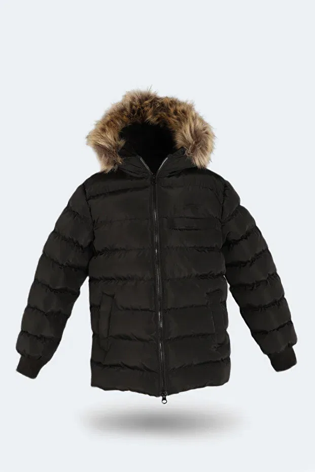 Детское пальто для девочек пуховое с капюшоном Calisto new children's hooded puffer black Slazenger, Black