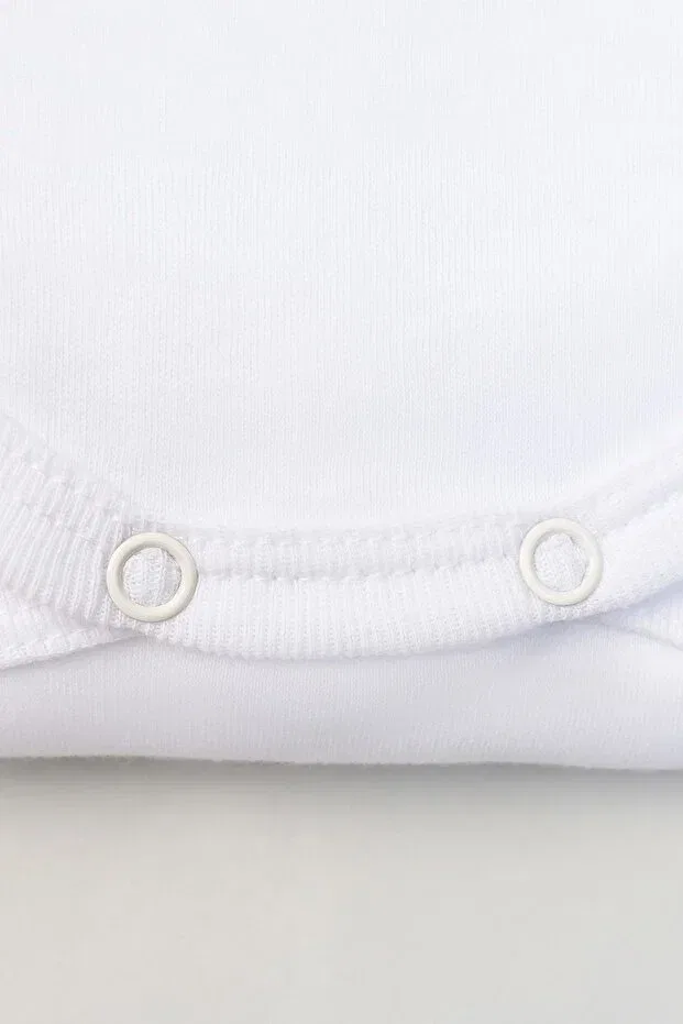 Детский комплект боди с коротким рукавом Unisex baby white ketchup mustard 2-piece body set with snap fasteners Tuğbababy, White — фото 3