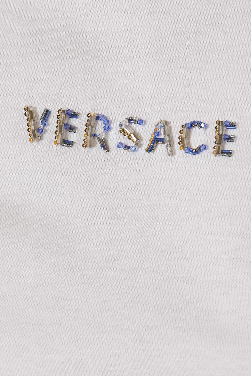 Футболка с вышивкой кристаллами Versace — фото 4