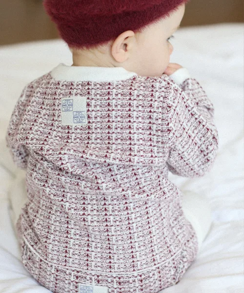 THE LOHA Детский твидовый комплект из жакета и юбки Burgundy — фото 2