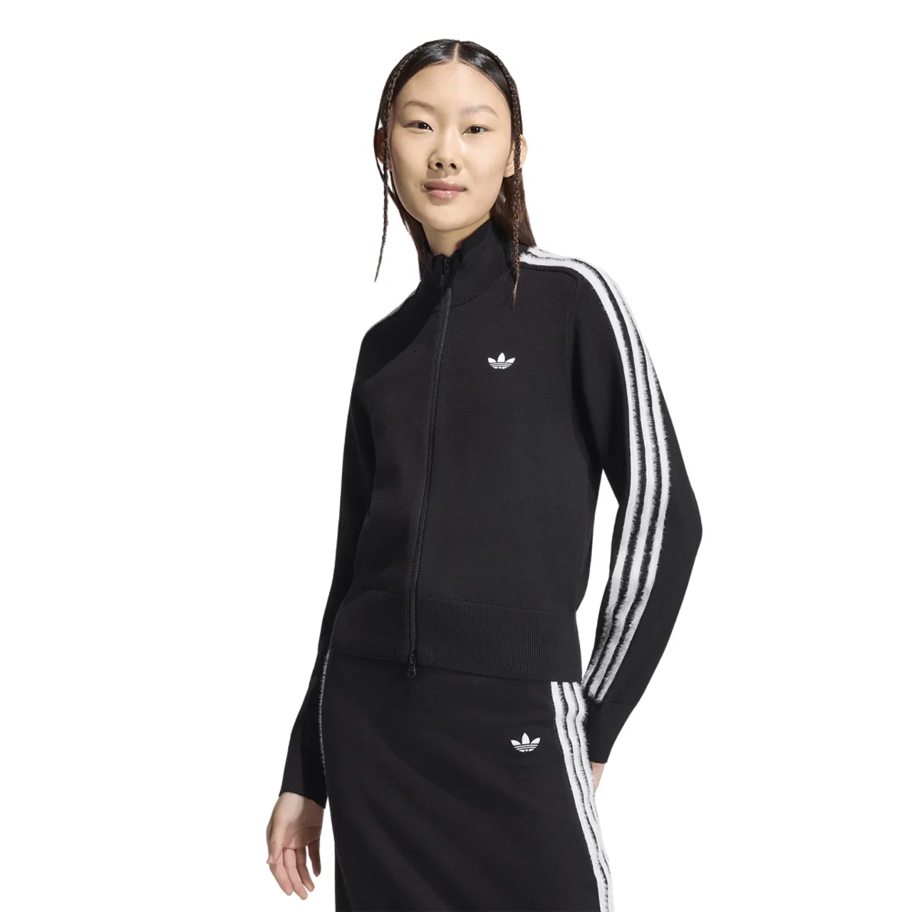 Женская куртка из трикотажа с принтом Firebird Knit Track Top adidas, Black/White