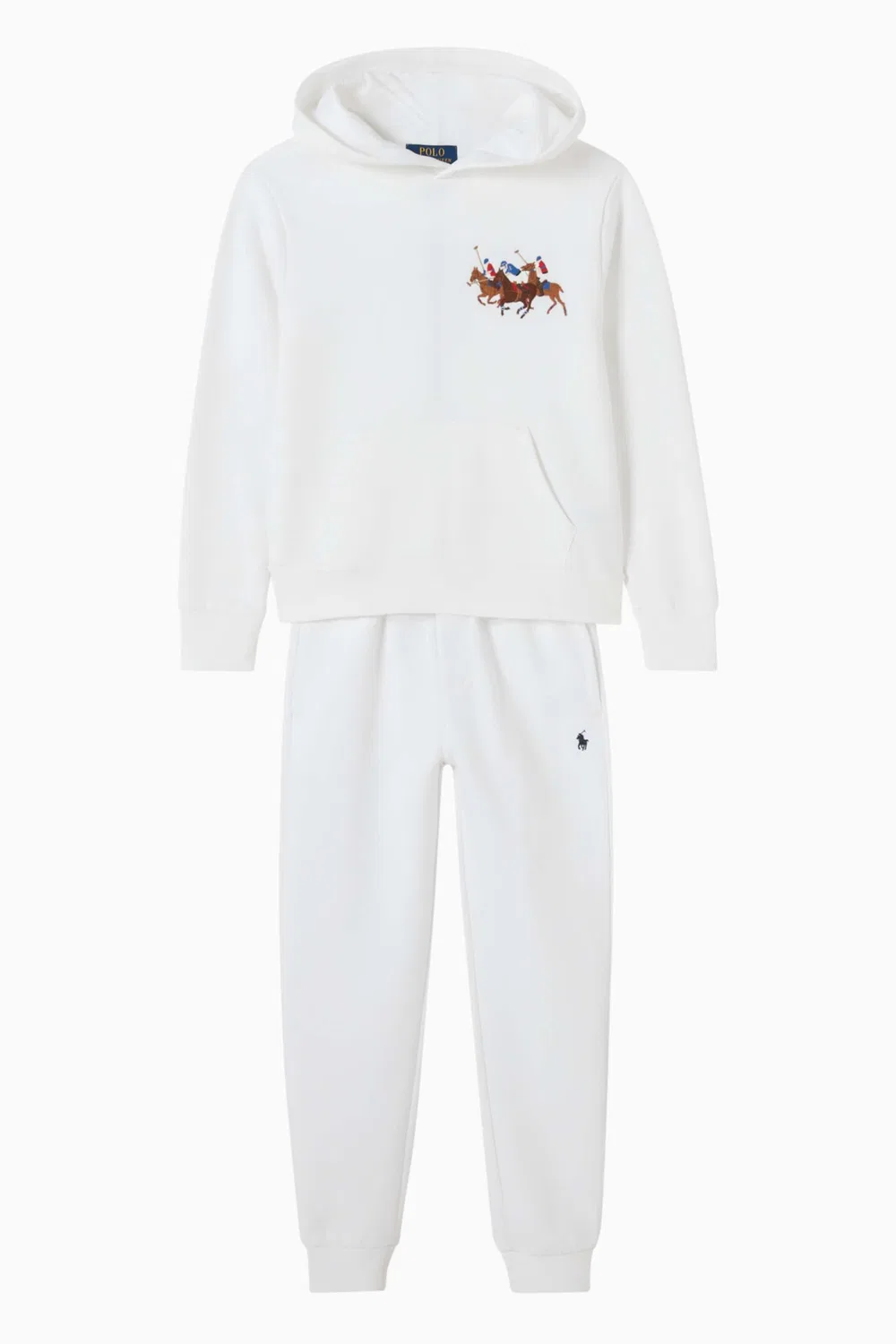 Худи с вышивкой из хлопкового трикотажа Polo Ralph Lauren, белый — фото 2