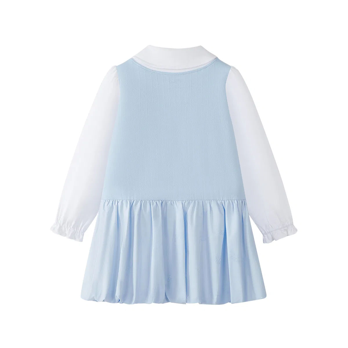 Детское платье для девочек с отложным воротником, короткое, Sky Clear Blue, FILA KIDS — фото 4