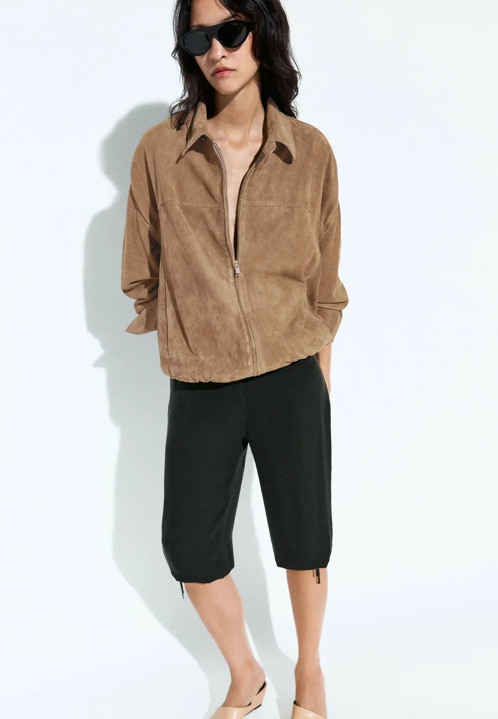 Кожаная куртка Massimo Dutti, Light Brown — фото 2