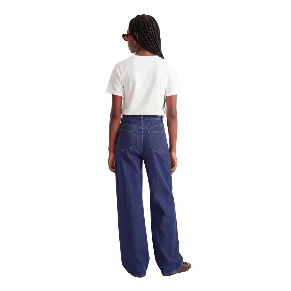 Детские джинсы для девочек с широкими штанинами Jack & jones Tokyo MR6001 Wide Leg JJXX, Blue — фото 2