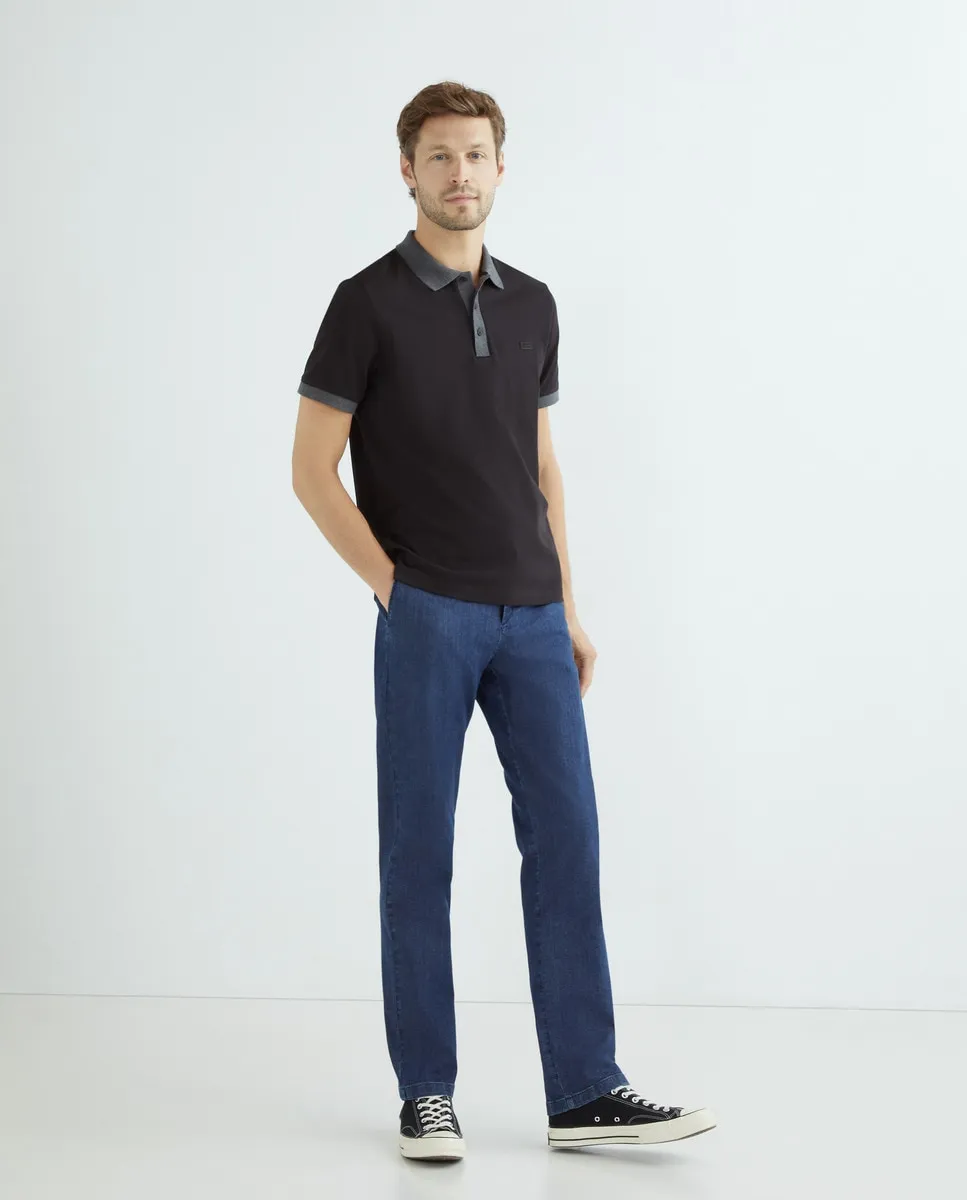 

Мужская поло в облегающем крое Calvin Klein, черный