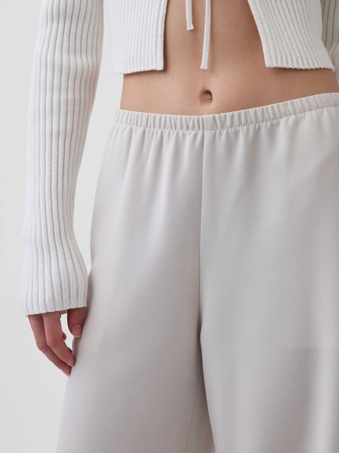 Брюки широкие Easy Wide-Leg Gap, серые — фото 4