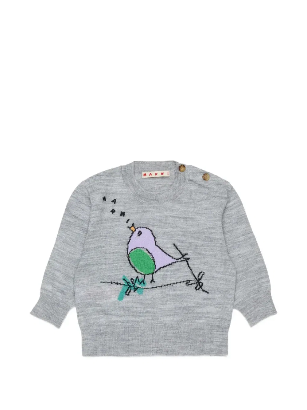 Джемпер с вышивкой Marni Kids, серый