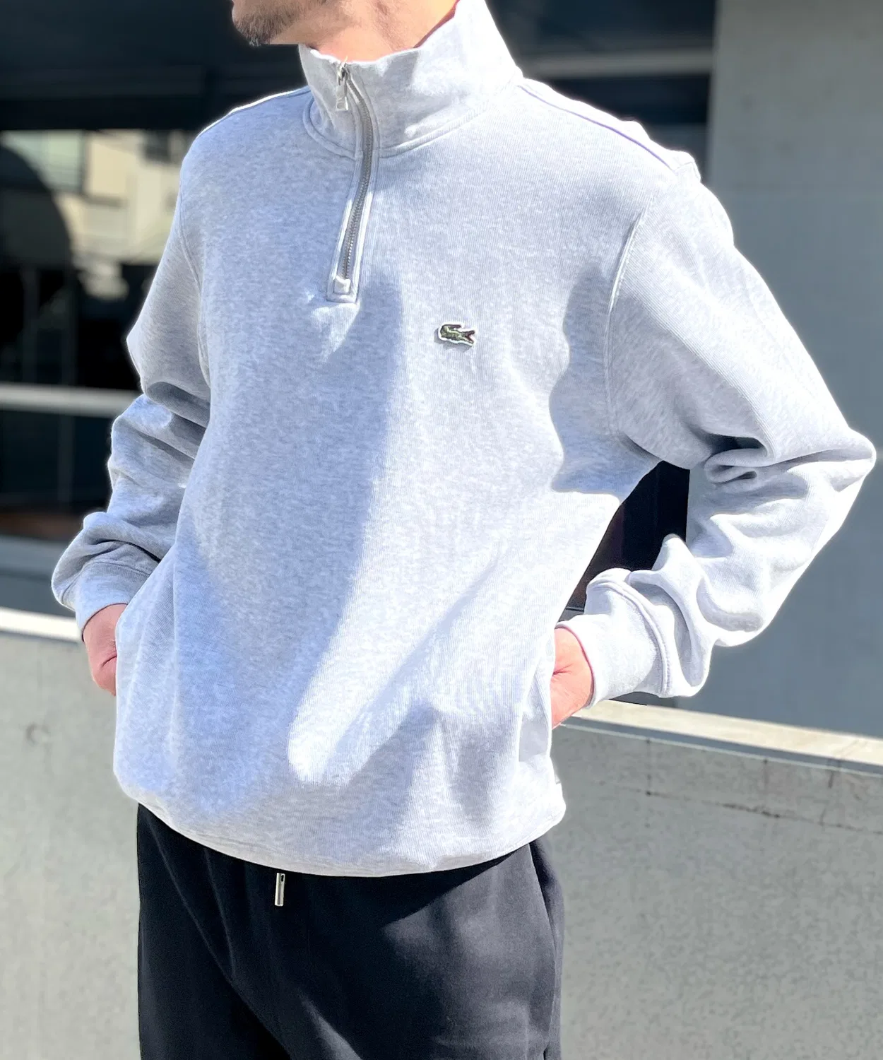 Мужское худи с длинным рукавомLACOSTE, Аш Грей