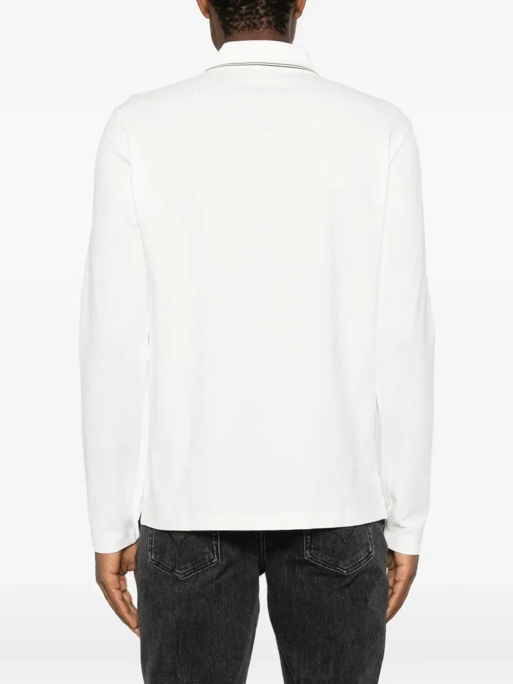Рубашка поло с длинными рукавами Emporio Armani, белый — фото 4