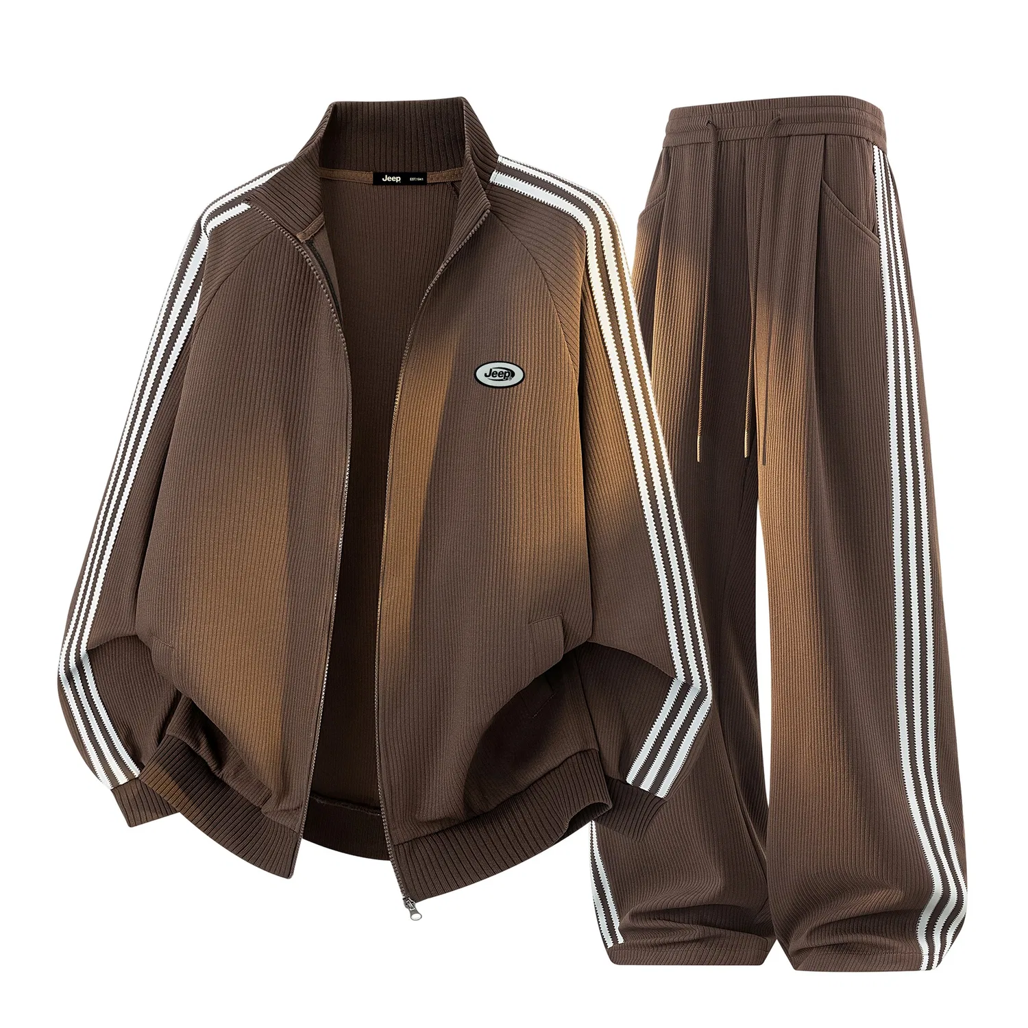 Детский комплект из свитшота и брюк с воротником-стойкой, модель Casual Sportswear, Jeep, Brown