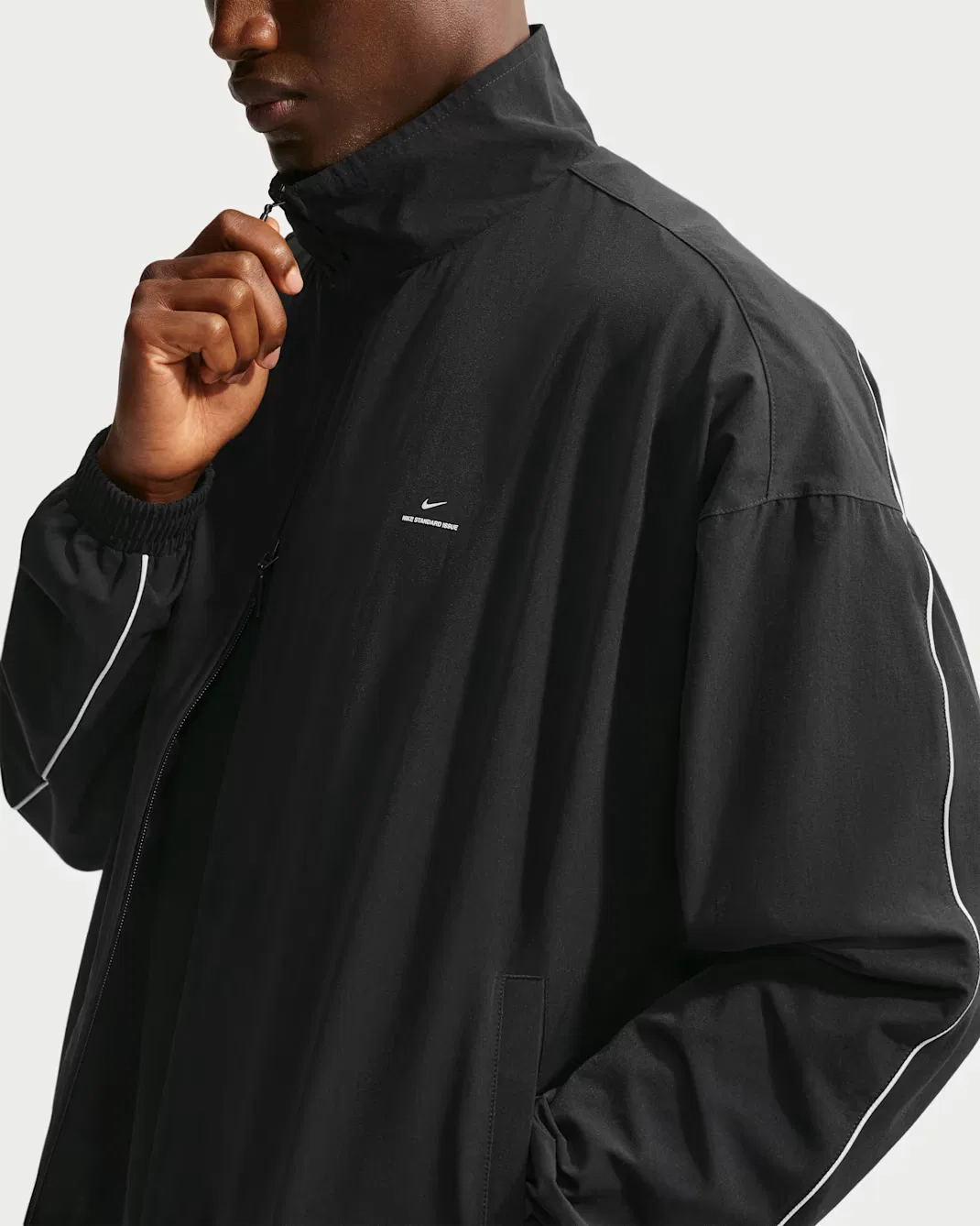Мужская баскетбольная куртка Nike Dri-FIT из тканого материала Nike Standard Issue, Black/Pale Ivory/Pale Ivory — фото 3