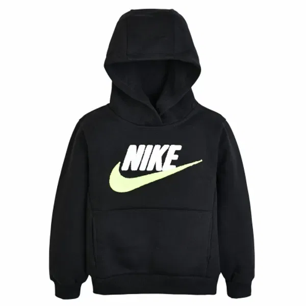 Флисовая худи с логотипом Nike для малышей, черный