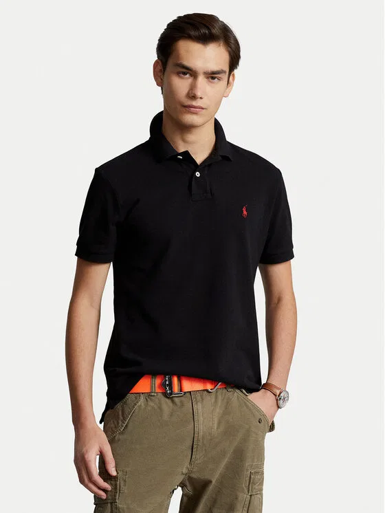 Поло slim fit Core Replen Polo Ralph Lauren, черный