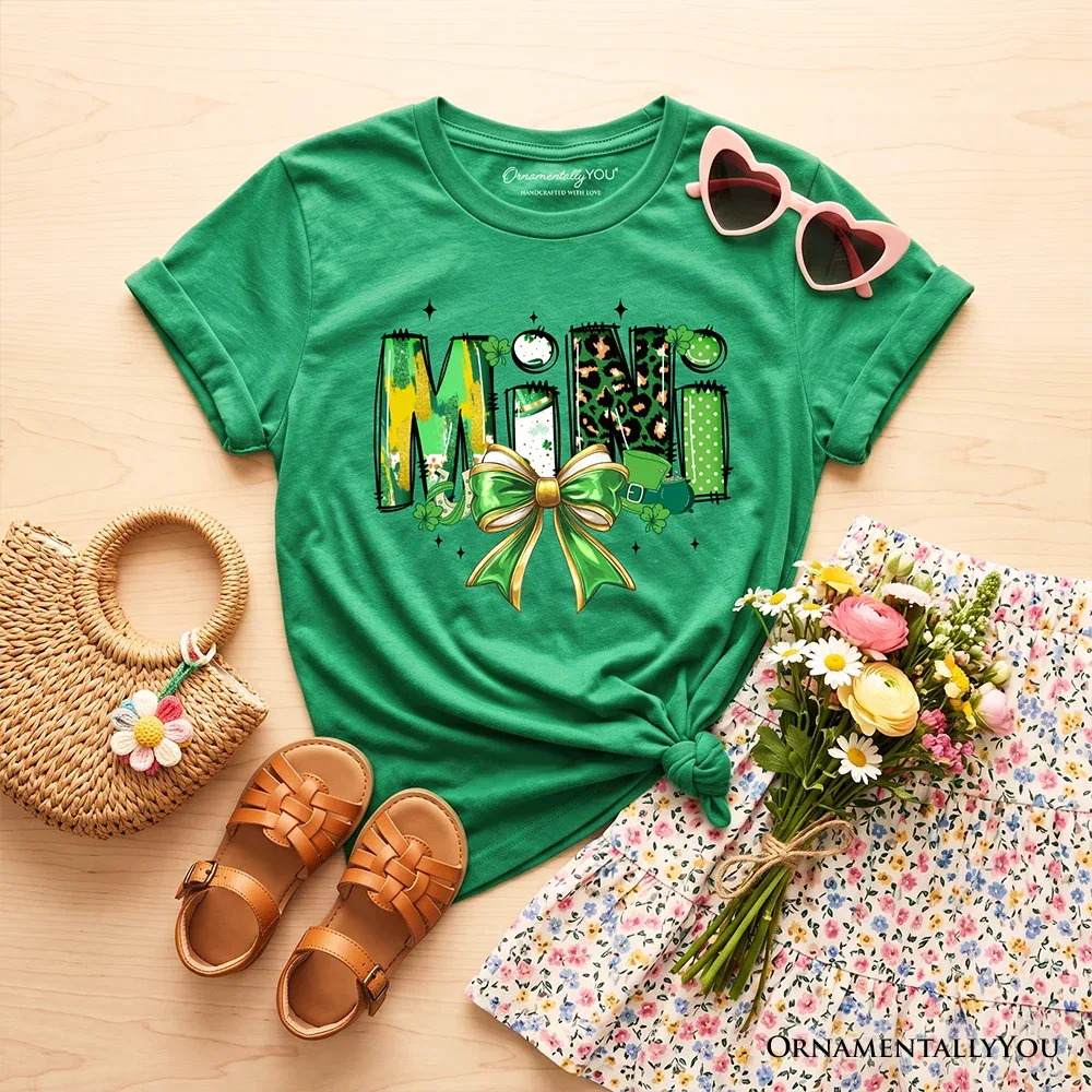 Детская футболка для мальчиков с принтом клевера Lucky Clover Kids T-Shirt Shamrock St Patrick's Day Tee OrnamentallyYou, Irish Green