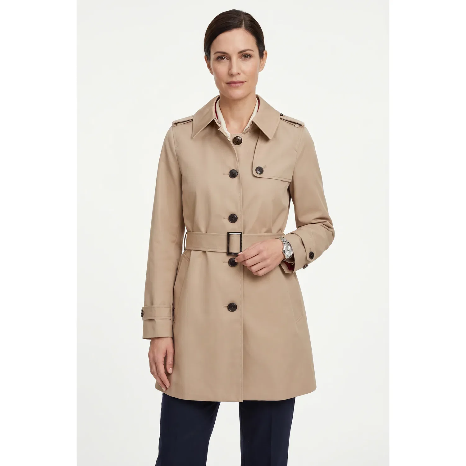 Женская длинная куртка в стиле тренчкот Tommy Hilfiger, Beige