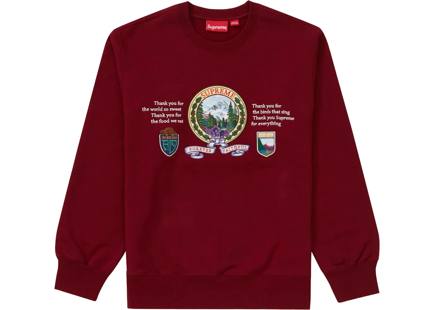 Мужской свитшот с принтом Supreme Crewneck, Cardinal