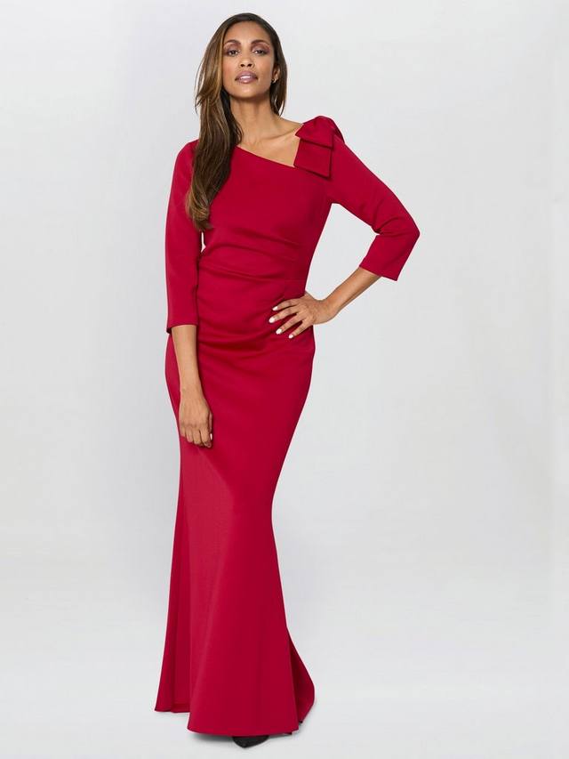 

Платье макси с деталями в виде банта тиа Gina Bacconi, Ruby