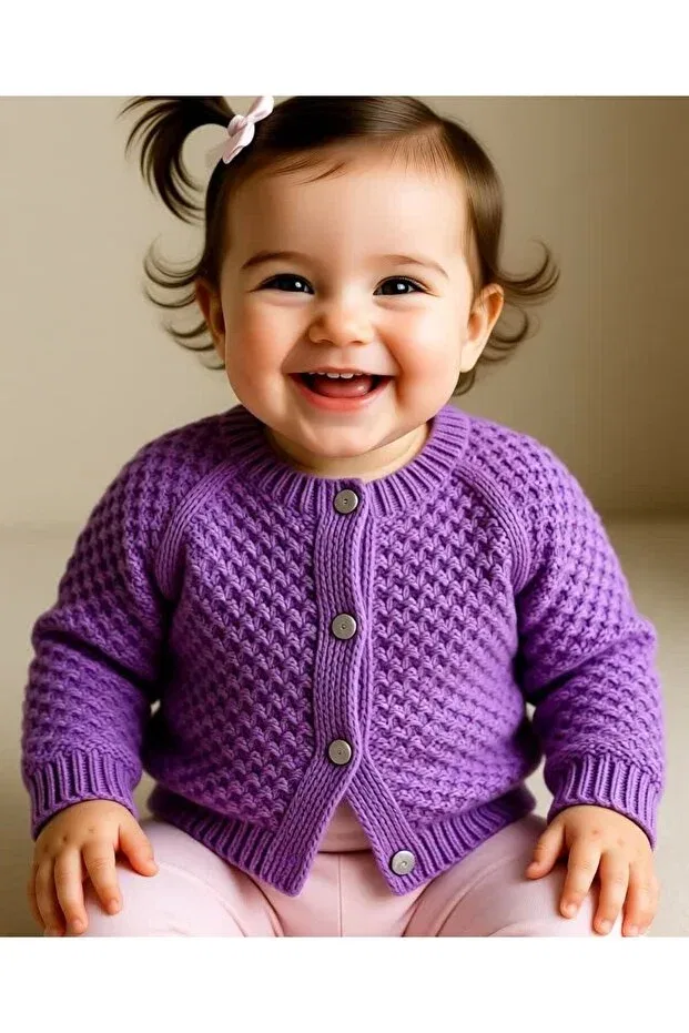 Детский кардиган с косами Basics Efholde, Purple