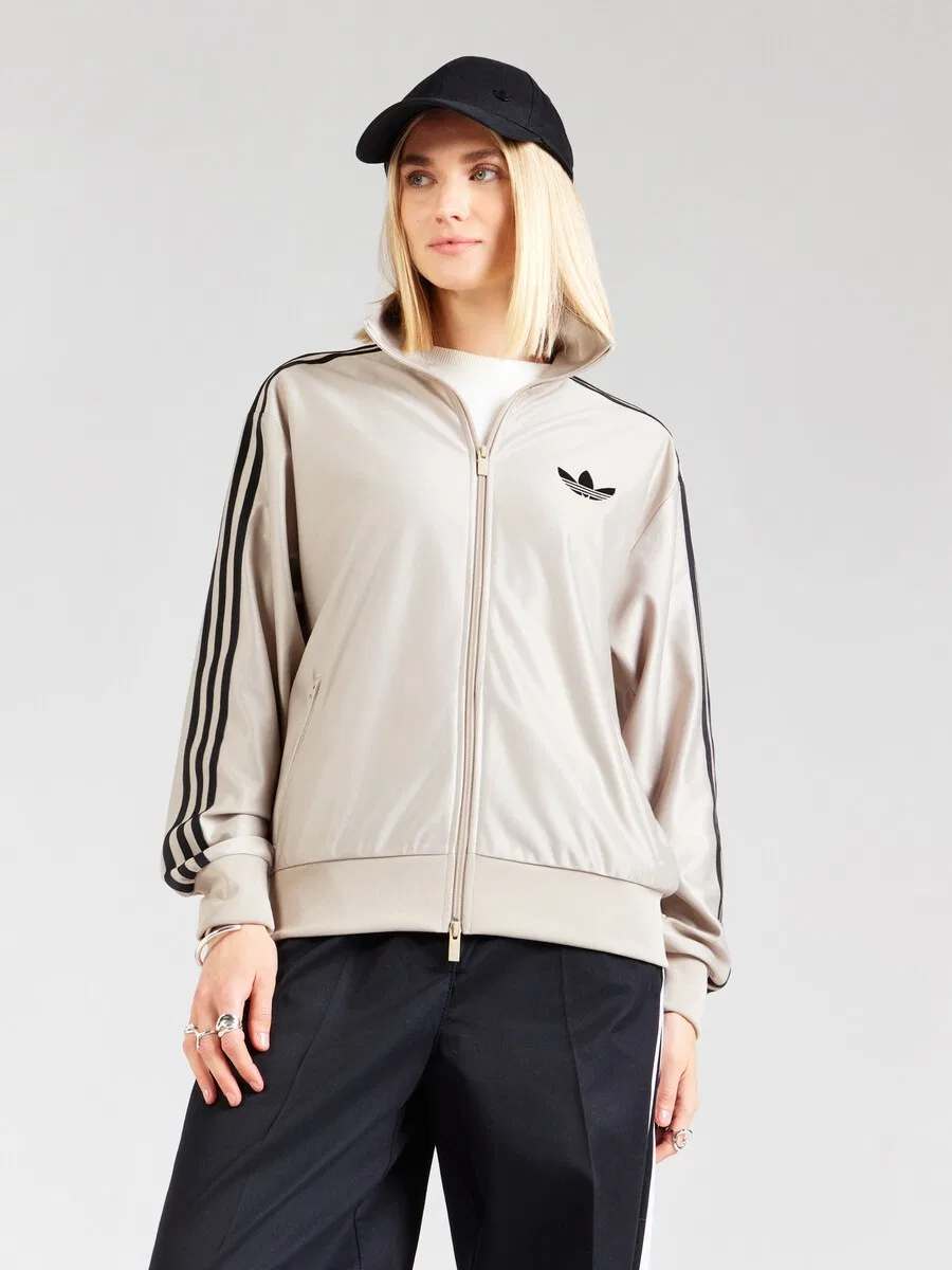 Худи на молнии ADIDAS ORIGINALS 'METALLIC FIREBIRD' цвета хаки — фото 2
