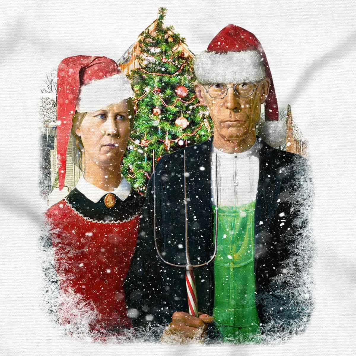 Детское боди с коротким рукавом Christmas Gothic Art Xmas Couple Brisco Brands, White — фото 2