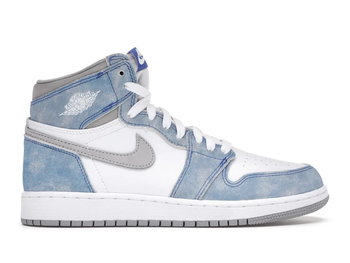 Детские кроссовки с принтом Jordan 1 Retro High Jordan, Hyper Royal/Light Smoke Grey-White