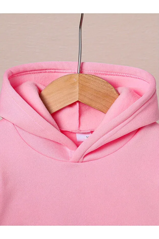 Детский комплект спортивный из футера с принтом Nope premium 3 for boy/girl yarn sweatshirt & tracksuit set Let'S Wear, Pink — фото 3