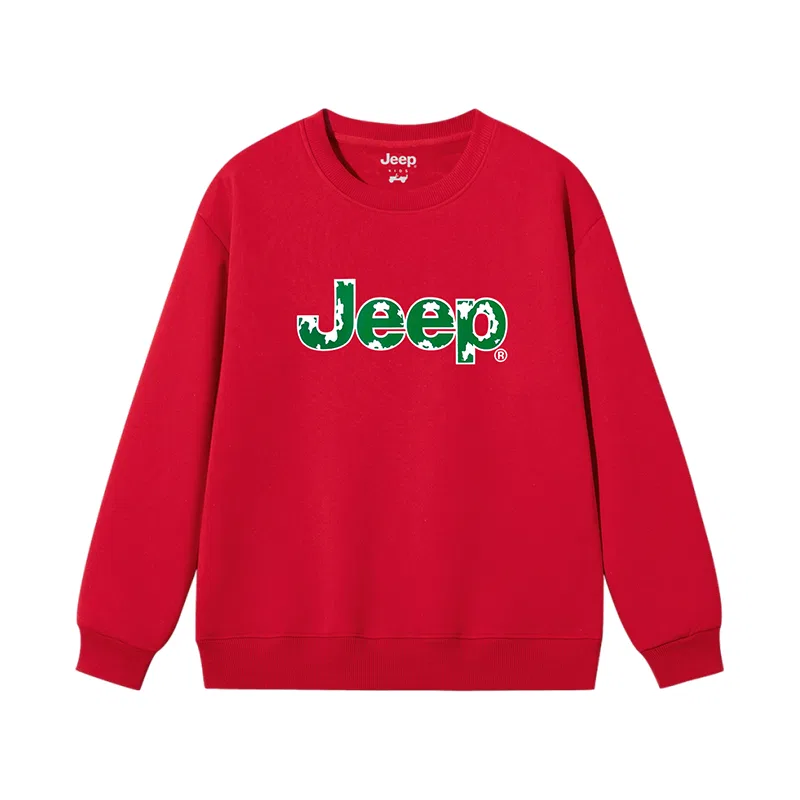 Детский свитшот с круглым вырезом, умеренной растяжимости, Jeep, New Year Red