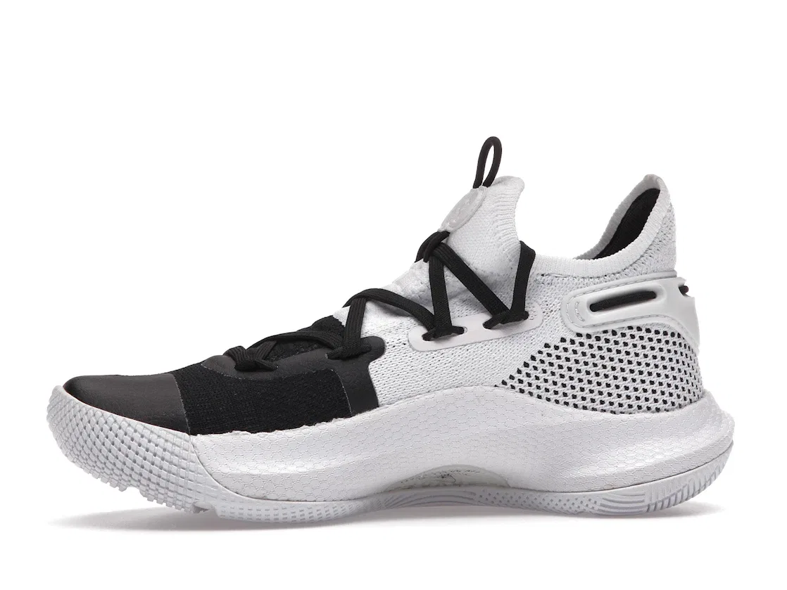 Детские кроссовки для мальчиков с принтом Under Armour Curry 6 Under Armour, White/Black — фото 3