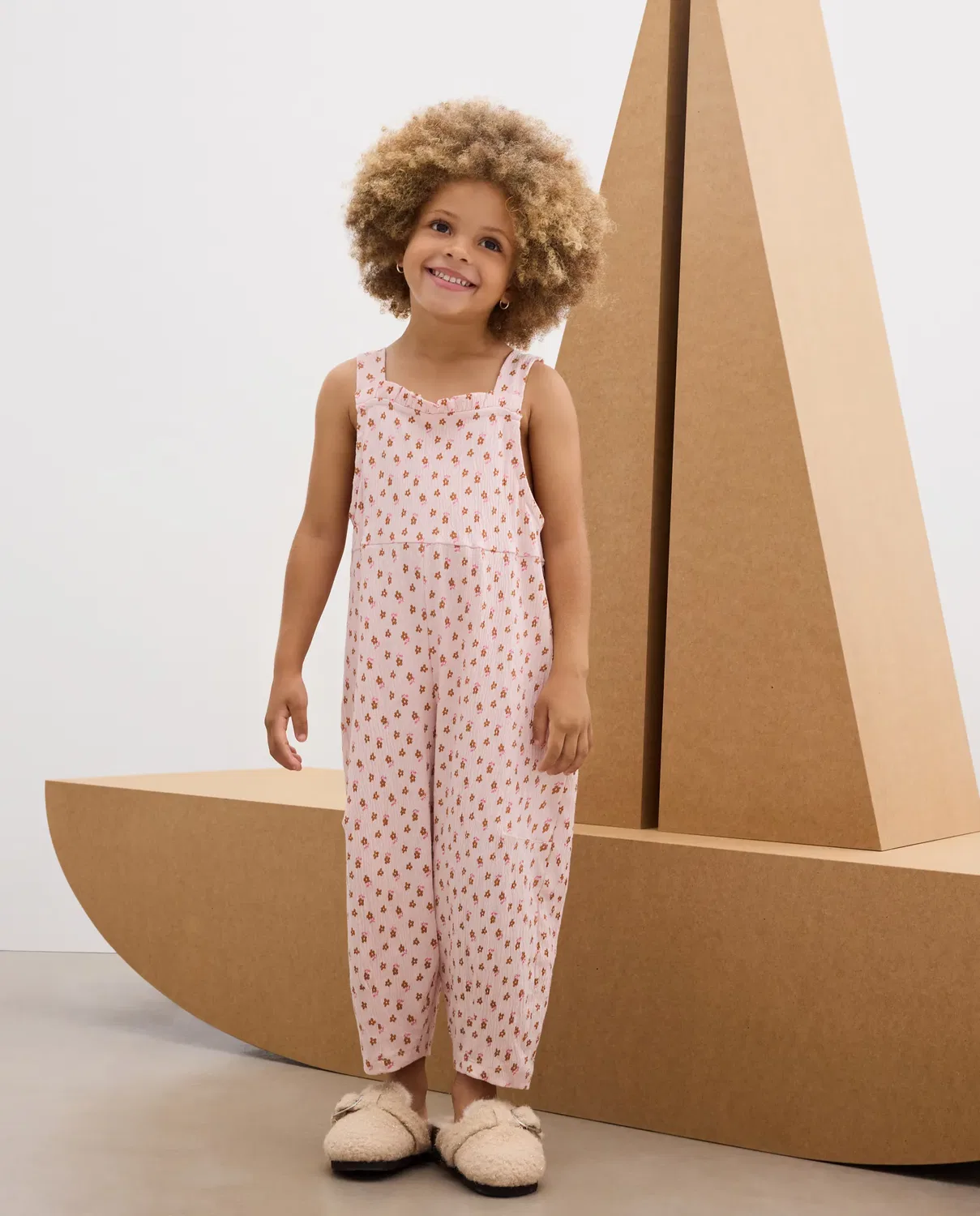 Детский комбинезон для девочек с принтом Wrinkled All Over Print Kids El Corte Inglés, Rosa