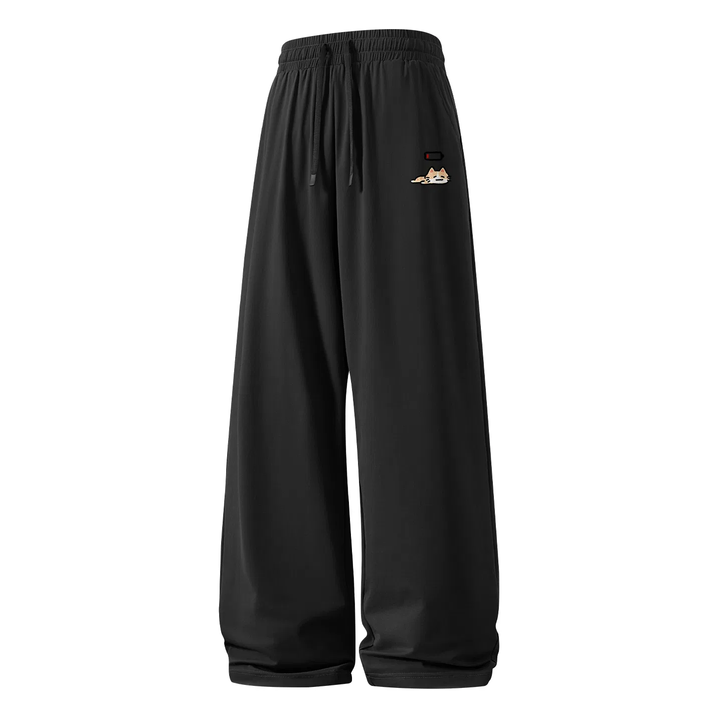 Детские повседневные брюки прямого кроя с принтом MINISO, Ice Silk Cooling Black