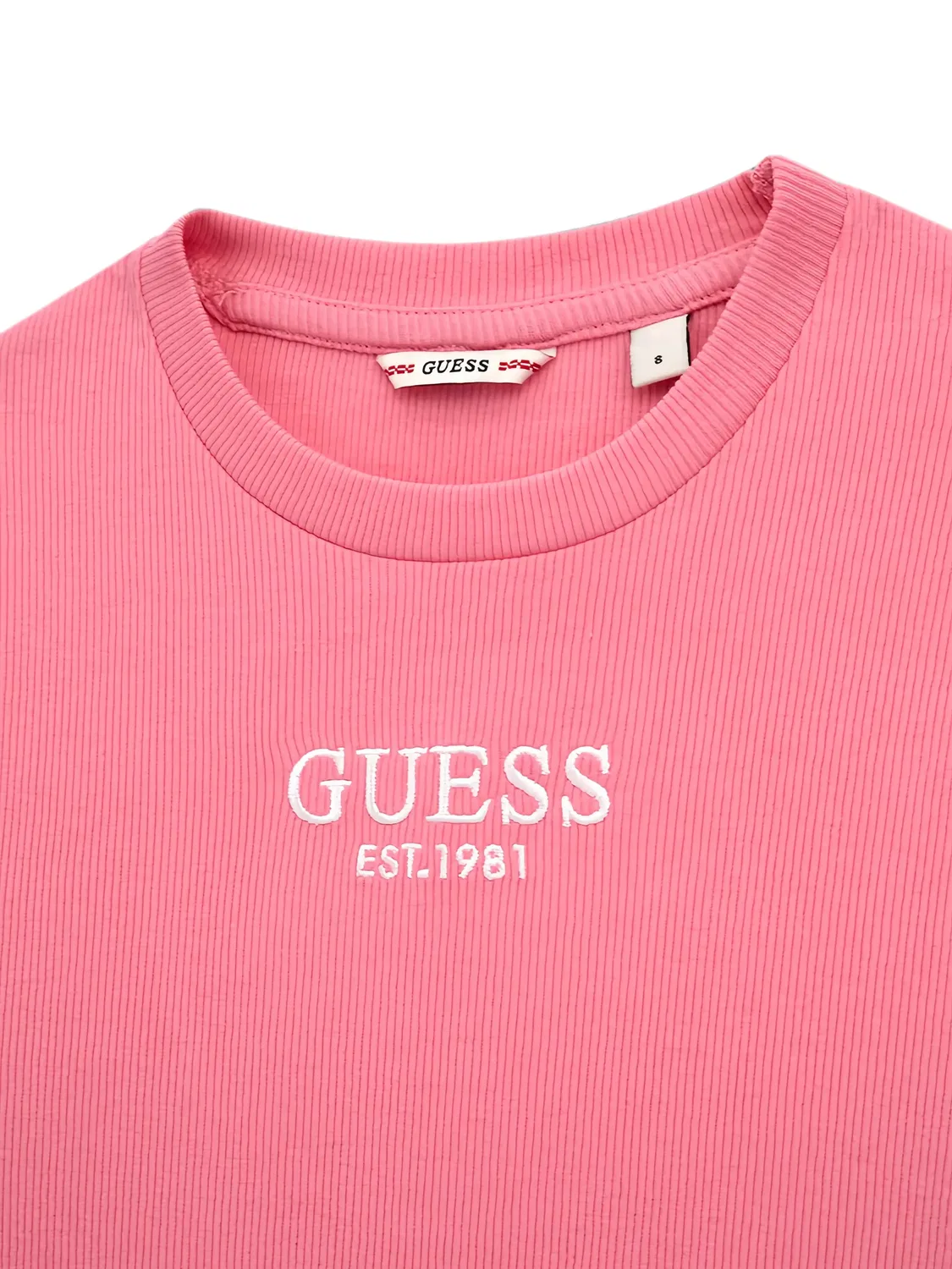 Облегающее трикотажное платье в рубчик Guess Usa, розовый — фото 3