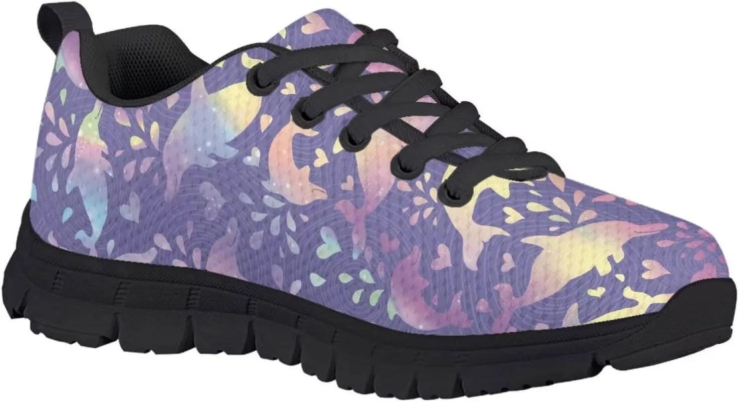 Детские кроссовки для девочек с сеткой Ystardream, Purple Fantasy Dolphin — фото 3