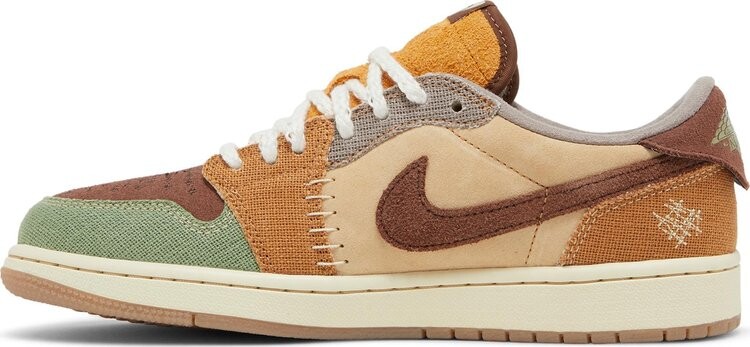 Кроссовки Zion Williamson x Air Jordan 1 Retro Low OG Voodoo, коричневый — фото 3