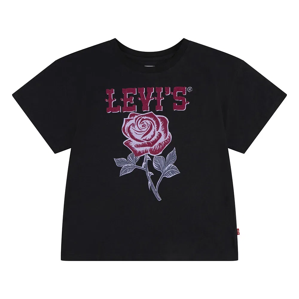 Детская футболка для девочек с принтом Western Roses Levi's, Black