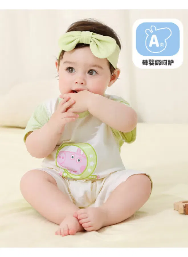 Боди-комбинезон с коротким рукавом хлопковый Peppa Pig, зеленый
