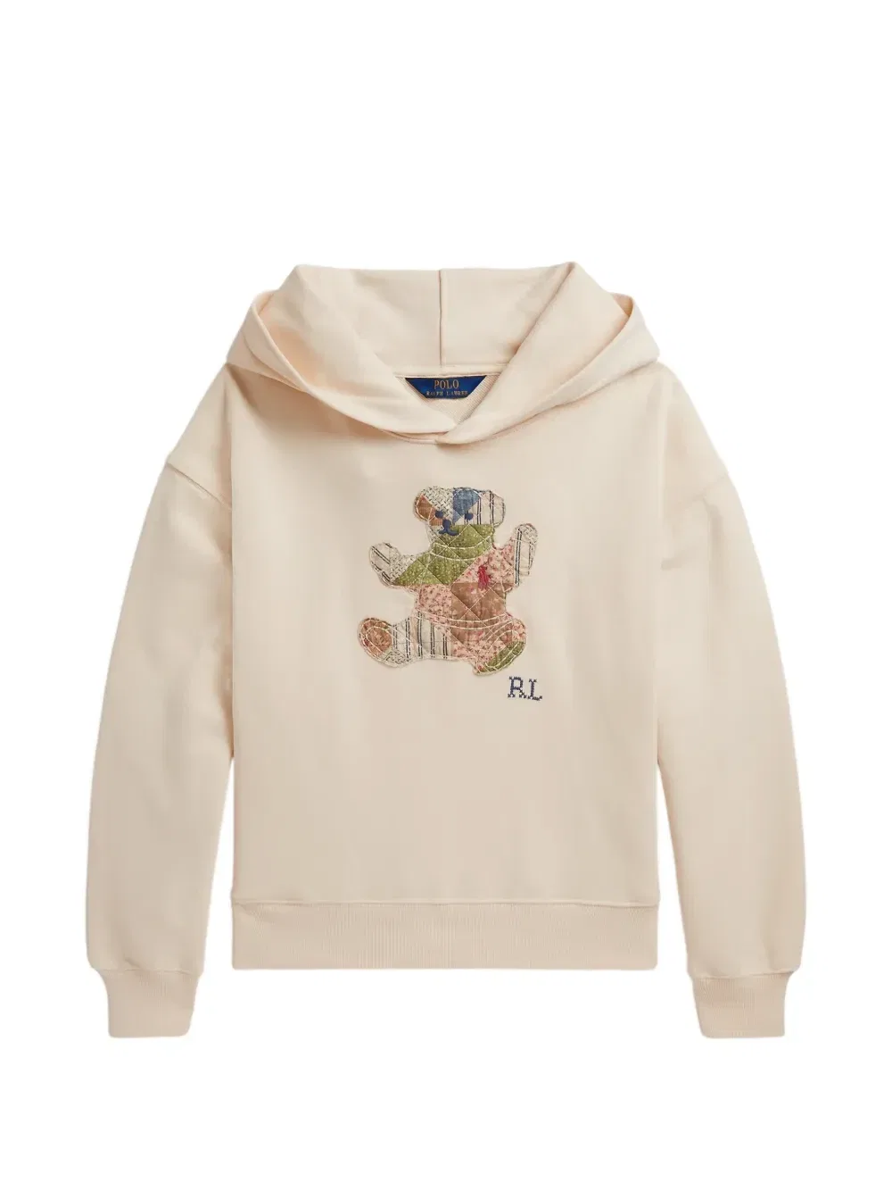 Махровое худи в технике пэчворк Polo Ralph Lauren Kids, бежевый