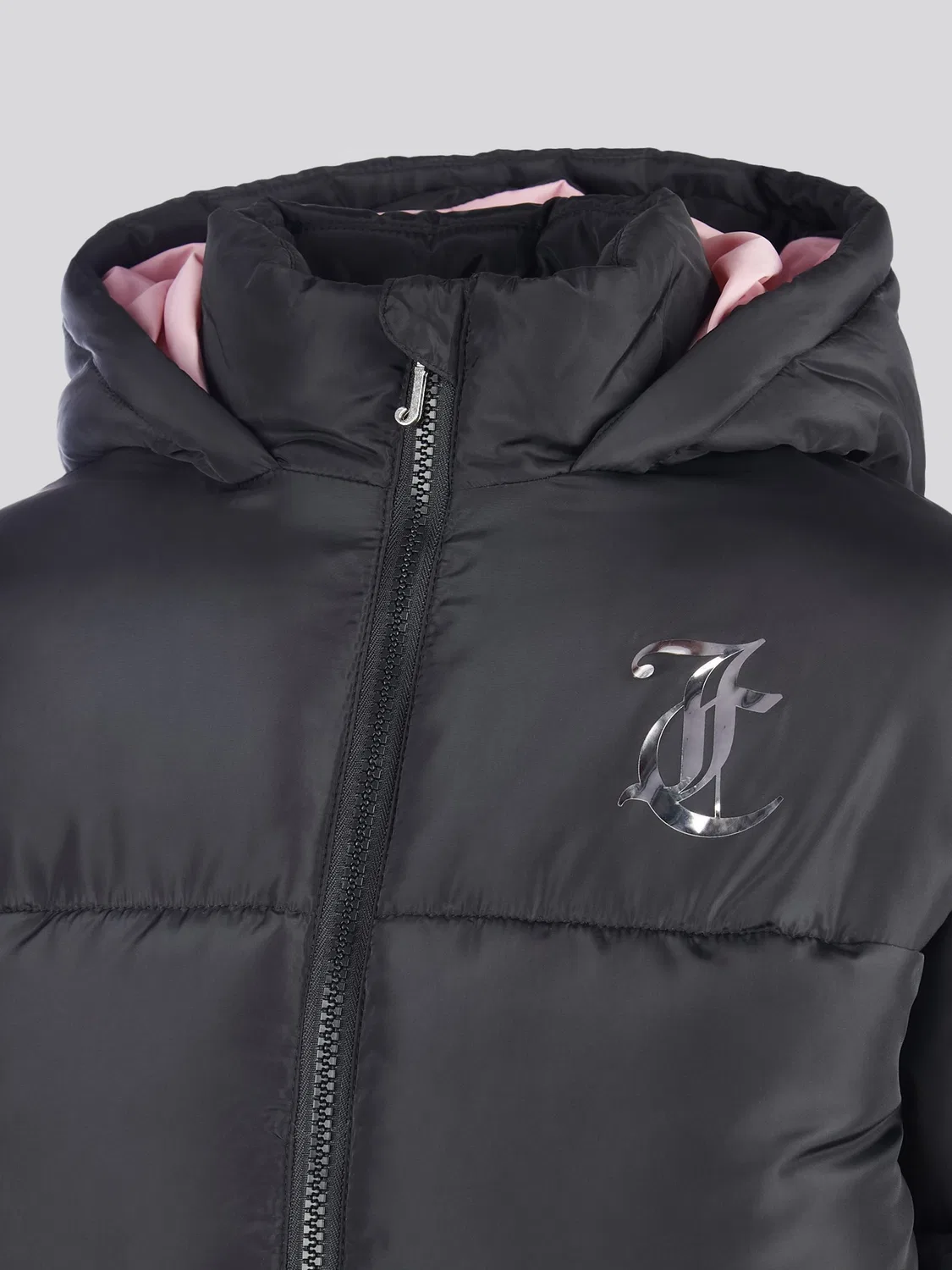 Пуховик укороченный с блестящим покрытием Juicy Couture, черный — фото 4