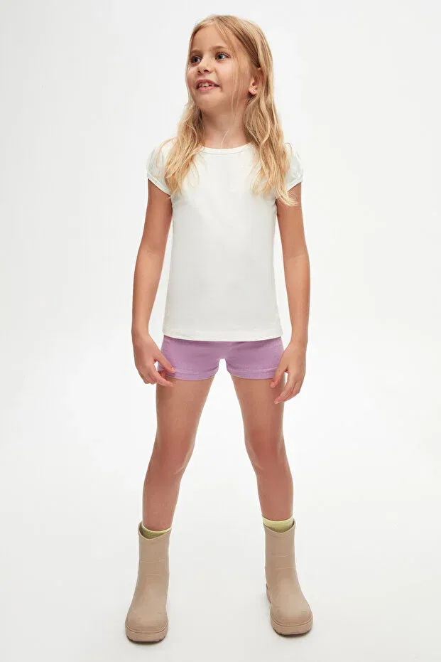 Детская футболка для девочек с коротким рукавом Basic Lovetti, Ecru