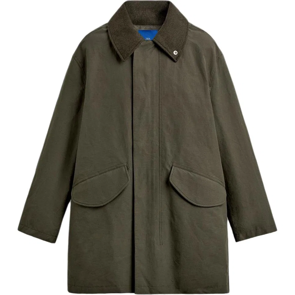 Мужское пальто-парка Aaron Levine Parka Coat, ZARA, Gray/Blue