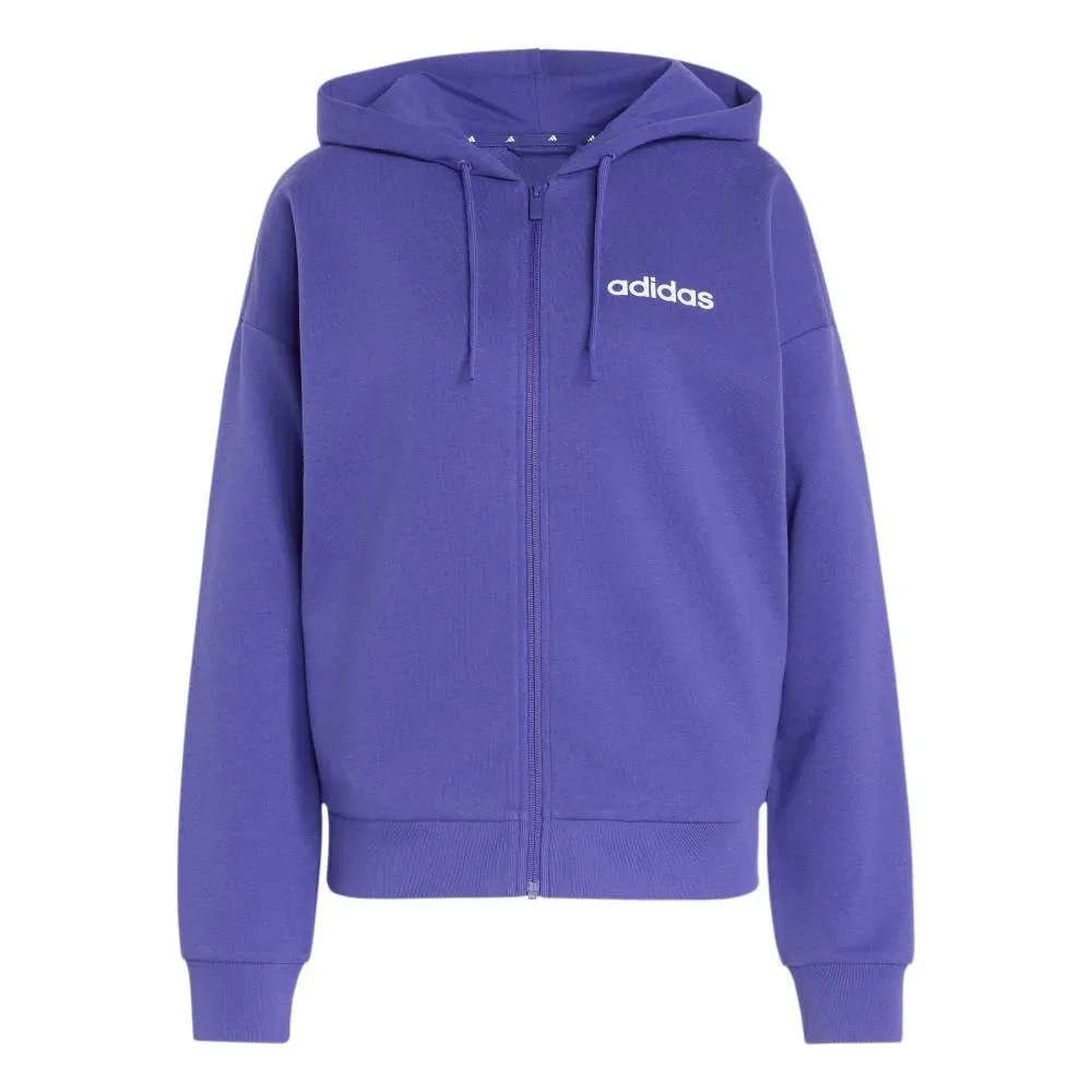 Худи на молнии Adidas Essentials Linear French Terry, фиолетовый — фото 3