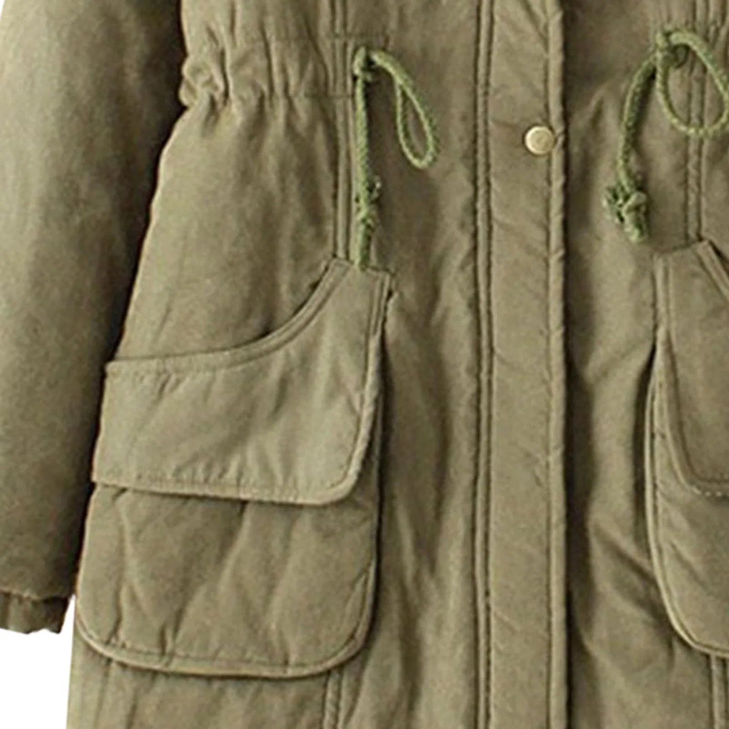 Женское зимнее пальто-парка с искусственным мехом и капюшоном, Military Parka, army green — фото 4